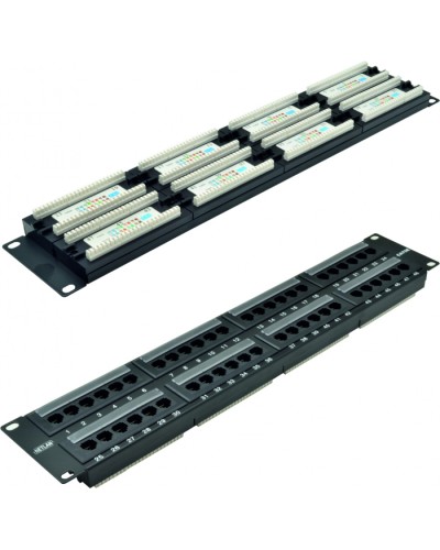 Панель коммутационная 19, 2U, 48 портов,Кат.5e NETLAN EC-URP-48-UD2 в Домодедово Патч панель Pintop.ru