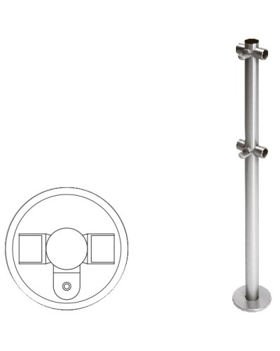 Cтойка ограждения Т-образная с 2-мя полупетлями (антик серебро) Oxgard в Домодедово Ограждения Pintop.ru