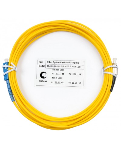 Шнур оптический simplex SC-FC 9/125 SM 5 м LSZH в Домодедово Патч-корды оптические Pintop.ru