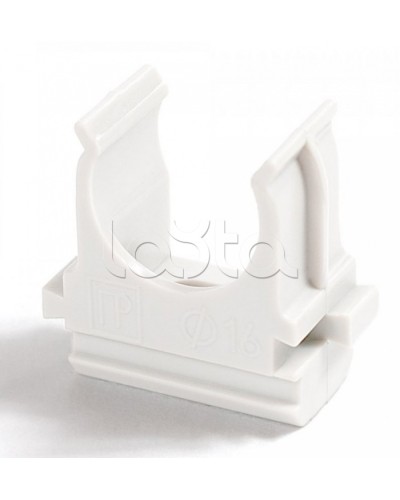 Крепёж-клипса для труб Полистирол белая д25 (100шт/1000шт уп/кор) Промрукав (PR.02725б) в Домодедово Держатели, клипсы, скобы Pintop.ru