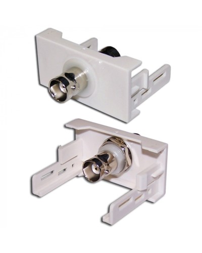 Вставка Mosaic 22.5x45 с BNC-адаптером BC-009, белая LANMASTER (LAN-WA-LP-BNC-WH) в Домодедово Коннекторы и разъемы Pintop.ru