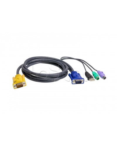 КВМ-кабель с интерфейсами PS/2, USB, VGA (1.2м) ATEN 2L-5301UP в Домодедово Видеоусилители, Модуляторы, Делители Pintop.ru