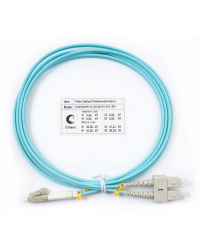 Шнур оптический duplex LC-SC 50/125 mm OM3 2м LSZH Cabeus FOP-50-LC-SC-2m в Домодедово Патч-корды и пигтейлы Pintop.ru