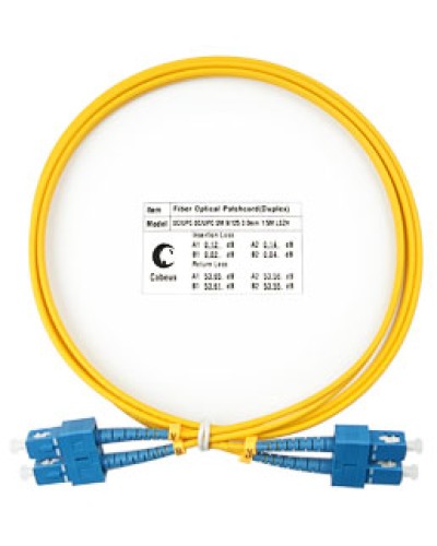 Патч-корд волоконно-оптический SM 9/125 duplex SC/SC LSZH (1,5 м) Cabeus FOP(d)-9-SC-SC-1,5M в Домодедово Патч-корды оптические Pintop.ru