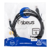 Патч-корд UTP, категория 6, 3 м, неэкранированный, черный Cabeus PC-UTP-RJ45-Cat.6-3m-BK