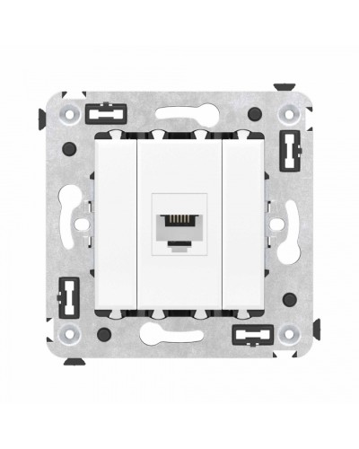 Телефонная розетка RJ-12 без шторки в стену одинарная, Avanti, Белое облако DKC (4400613) в Домодедово Розетки компьютерные и телефонные Pintop.ru