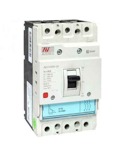 Автоматический выключатель AV POWER-1/3 80А 80kA TR EKF AVERES (mccb-13-80H-TR-av) в Домодедово Электротехническое оборудование Pintop.ru