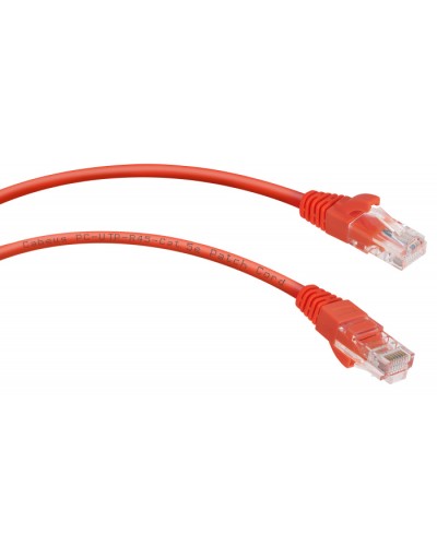 Патч-корд UTP, категория 5e, 0.5 м, неэкранированный, красный Cabeus PC-UTP-RJ45-Cat.5e-0.5m-RD в Домодедово Патчкорды (медные) Pintop.ru