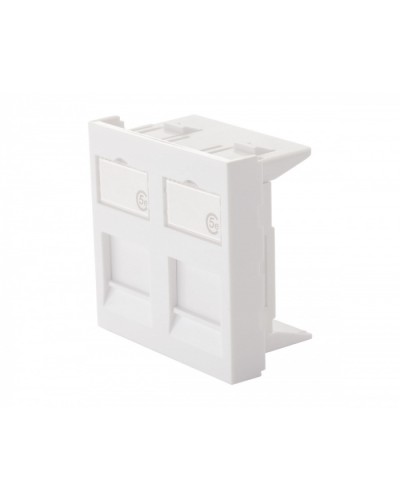 Адаптер 45 × 45 мм для 2 модулей Keystone, белый Eurolan (16H-45-03WT) в Домодедово Модули Keystone Pintop.ru