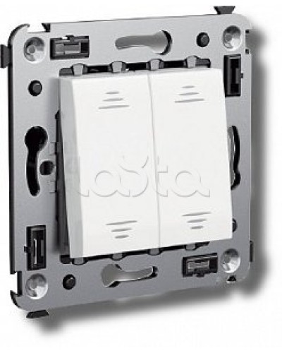 Выключатель двухклавишный в стену, Avanti, Ванильная дымка DKC 4405104 в Домодедово Аксессуары для стоек и шкафов Pintop.ru