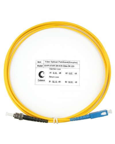 Шнур оптический simplex SC-ST 9/125 sm 2м LSZH Cabeus FOP(s)-9-SC-ST-2m в Домодедово Патч-корды оптические Pintop.ru