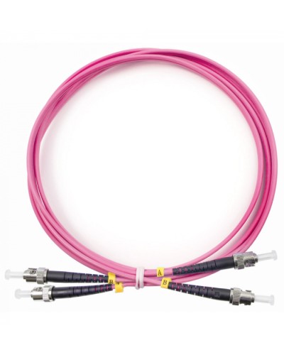 Шнур оптический duplex ST-ST 50/125 mm OM4 2м LSZH Cabeus FOP-50-OM4-ST-ST-2m в Домодедово Патч-корды оптические Pintop.ru