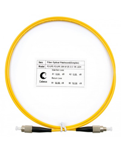 Шнур оптический simplex FC-FC 9/125 SM 1 м LSZH Cabeus FOP(s)-9-FC-FC-1M в Домодедово Патч-корды оптические Pintop.ru