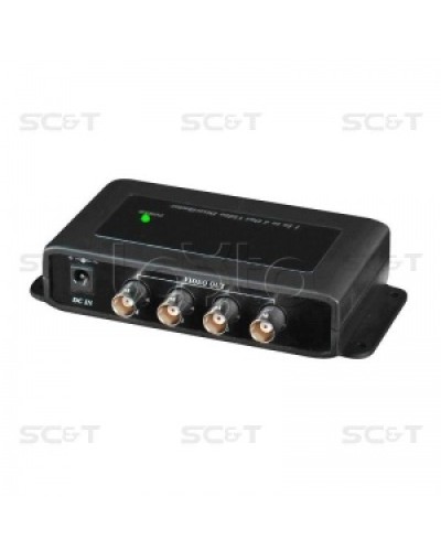 Усилитель-разветвитель видеосигнала HDCVI / TVI / AHD (1вх./4вых.) SC&T CD104HD в Домодедово Видеоусилители, Модуляторы, Делители Pintop.ru