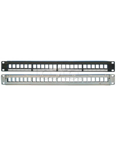 Наборная коммутационная панель 19”, 1U, 24 порта UTP/FTP Eurolan (27F-00-24BL) в Домодедово Коннекторы Pintop.ru