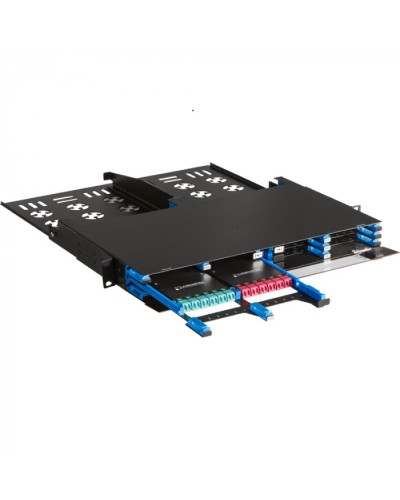 Бокс 19 на 12 компактных кассет MPO, 1U, черный LANMASTER (LAN-FOBM-12MCC-1U) в Домодедово Патч-корды оптические Pintop.ru