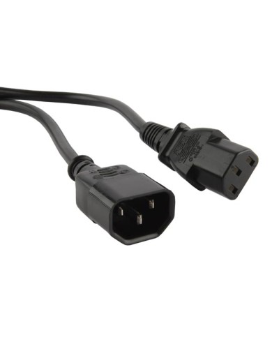 Кабель питания с заземлением Hyperline PWC-IEC13-IEC14-1.8-BK в Домодедово Патч-корды и пигтейлы Pintop.ru