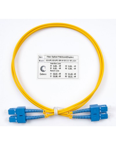 Пигтейл одномодовый оптический, SM 9/125, LSZH, duplex SC/SC (1 м) Cabeus FOP(d)-9-SC-SC-1m в Домодедово Патч-корды оптические Pintop.ru