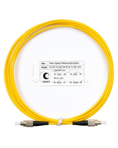 Шнур оптический simplex FC-FC 9/125 SM 3 м LSZH Cabeus FOP(s)-9-FC-FC-3M в Домодедово Патч-корды оптические Pintop.ru