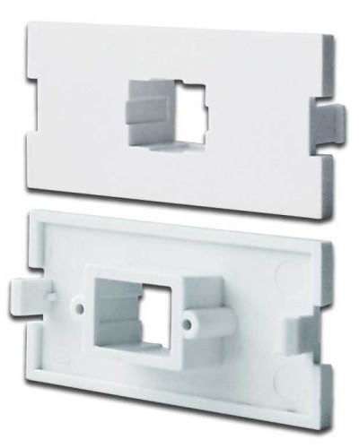 Вставка модульная под SC симплексный адаптер в розетку LAN-MB, белая LANMASTER LAN-MBP-1SC-WH в Домодедово Коннекторы Pintop.ru