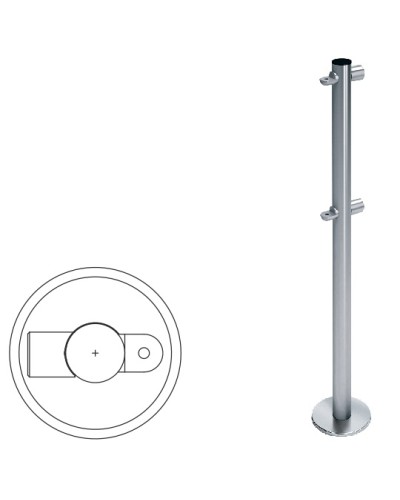 Стойка ограждения i-образная с 2-мя полупетлями (антик серебро) Oxgard в Домодедово Ограждения Pintop.ru
