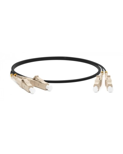 Патч-корд волоконно-оптический (шнур) MM 50/125, LC-ST, 2.0 мм, duplex, LSZH, 10 м Hyperline FC-D2-50-LC/PR-ST/PR-H-10M-LSZH-BK в Домодедово Патч-корды оптические Pintop.ru