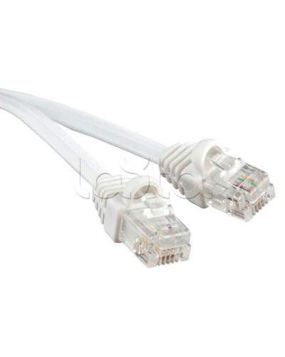 Патч-корд 6p4c телефонный, 3 м, белый Cabeus PC-TEL-RJ12-3m в Домодедово Патчкорды (медные) Pintop.ru