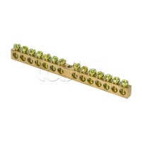 Шина PEN "ноль-земля" (6х9мм) 14 отверстий латунь крепеж по центру розничный стикер EKF PROxima (sn0-63-14-r)