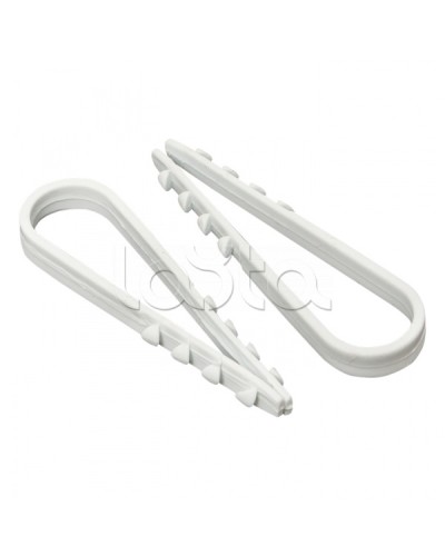 Дюбель-хомут для круглого кабеля (11-18мм) белый (100шт.) EKF PROxima (plc-ncc-11x18w) в Домодедово Крепеж: Дюбели, шурупы, саморезы Pintop.ru