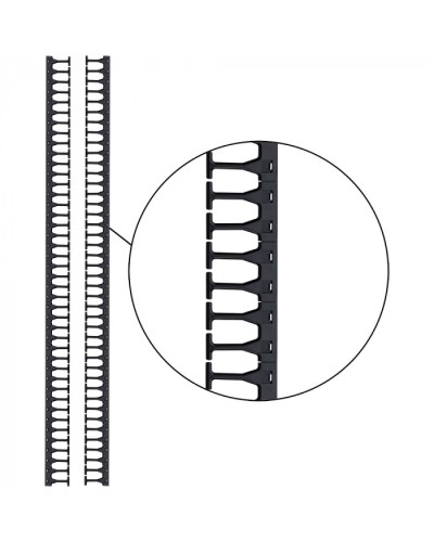 Кабельная гребенка 42U с пальцами глубиной 169 мм, 2 шт. в компл., черная LANMASTER (LAN-DC-CB-42Ux8-PF/L) в Домодедово Аксессуары для стоек и шкафов Pintop.ru
