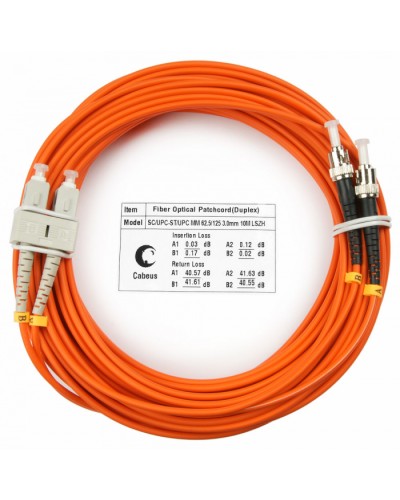 Шнур оптический duplex SC-ST 62,5/125 mm 10м LSZH Cabeus FOP-62-SC-ST-10m в Домодедово Патч-корды оптические Pintop.ru
