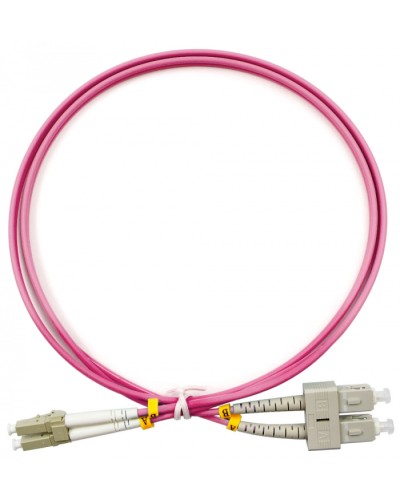 Шнур оптический duplex LC-SC 50/125 mm OM4 1м LSZH Cabeus FOP-50-OM4-LC-SC-1m в Домодедово Патч-корды оптические Pintop.ru