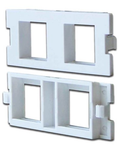 Вставка модульная на 2 кейстоуна в розетку LAN-MB, белая LANMASTER (LAN-MBP-2OK-WH) в Домодедово Проходные адаптеры и розетки оптические Pintop.ru