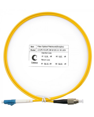 Шнур оптический simplex LC-FC 9/125 SM 1 м LSZH Cabeus FOP(s)-9-LC-FC-1M в Домодедово Патч-корды оптические Pintop.ru