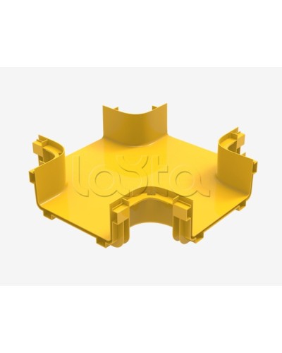 Ответвитель крестообразный пластиковый оптического лотка Hyperline FBTR-240-CRS в Домодедово Аксессуары для лотков Pintop.ru