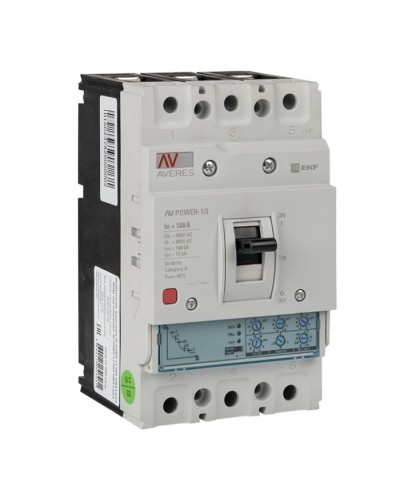 Автоматический выключатель AV POWER-1/3 160А 100kA ETU2.0 EKF AVERES (mccb-13-160H-2.0-av) в Домодедово Электротехническое оборудование Pintop.ru
