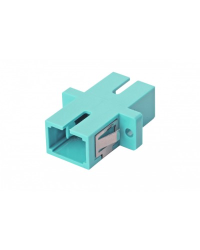 Оптический адаптер OM3, симплекс SC, с фланцами, бирюзовый Eurolan (36A-30-SC-02AQ) в Домодедово Проходные адаптеры и розетки оптические Pintop.ru