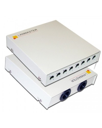 Кросс оптический настенный, металлический, на 8 FC адаптеров LANMASTER LAN-FOBM-WM-8FC в Домодедово Кросс оптический Pintop.ru