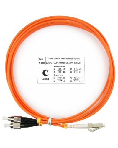 Шнур оптический duplex LC-FC 62,5/125 mm 2м LSZH Cabeus FOP-62-LC-FC-2m в Домодедово Патч-корды оптические Pintop.ru