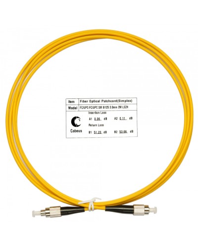 Шнур оптический simplex FC-FC 9/125 SM 2 м LSZH Cabeus FOP(s)-9-FC-FC-2M в Домодедово Патч-корды оптические Pintop.ru