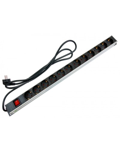 Блок на 12 розеток EU для 19 шкафов Cabeus PDU-12P-2EU в Домодедово Блоки розеток Pintop.ru