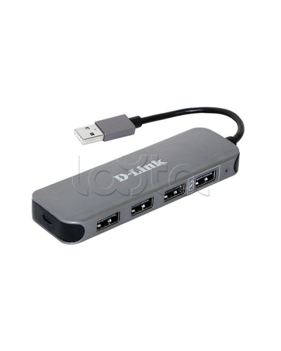Концентратор с 4 портами USB 2.0 D-Link DUB-H4/E1A в Домодедово Дополнительное оборудование для сетей Pintop.ru