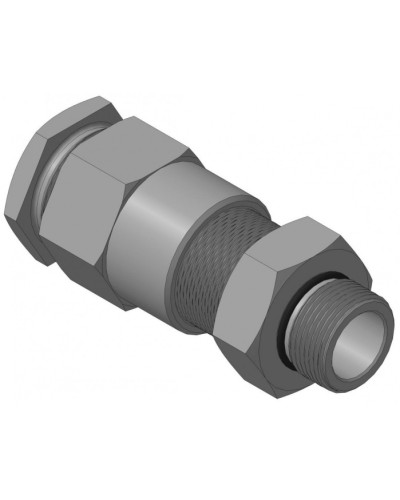 Кабельный ввод для бронированного кабеля с двойным уплотнением резьбой G3/4, внешним диаметром кабеля D=18-22 мм и проходным диаметром кабеля d=8-12 мм Спектрон КВБ-22/12-2У-М-G3/4 в Домодедово Аксессуары для кабель-канала Pintop.ru