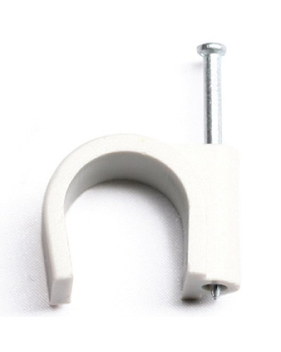 Скоба пластиковая с гвоздем, д.15 - 16мм DKC 52000 в Домодедово Крепеж Pintop.ru