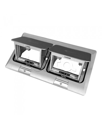 Люк в пол на 2x1,5 поста (45х45мм) в комплекте с коробкой и суппортом, сталь Экопласт (70026) в Домодедово Системы лючков и колонн Pintop.ru