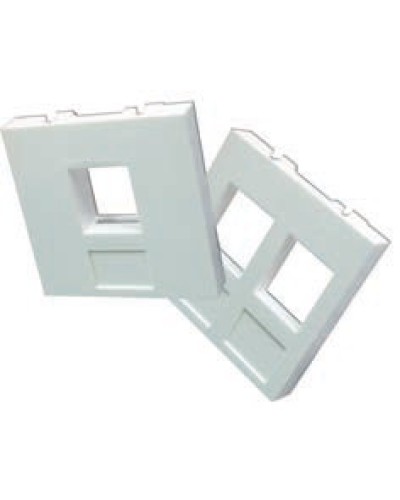 Вставка 45x45 на 2 кейстоуна, со шторками, маркировкой и иконками, белая LANMASTER LAN-SIP-24М-WH в Домодедово Аксессуары для кабель-канала Pintop.ru