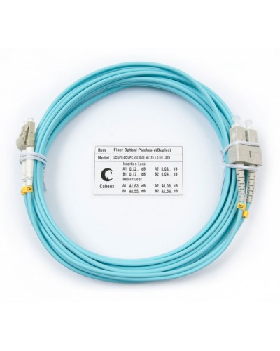 Шнур оптический duplex LC-SC 50/125 mm OM3 7м LSZH Cabeus FOP-50-LC-SC-7m в Домодедово Патч-корды и пигтейлы Pintop.ru