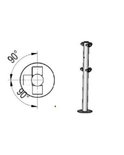 Стойкаограждения с отверстием под фиксаторТ-образная Oxgard Стойкаограждения с отверстием под фиксатор Т-образная (ВЗР 1996.09.32) в Домодедово Ограждения Pintop.ru