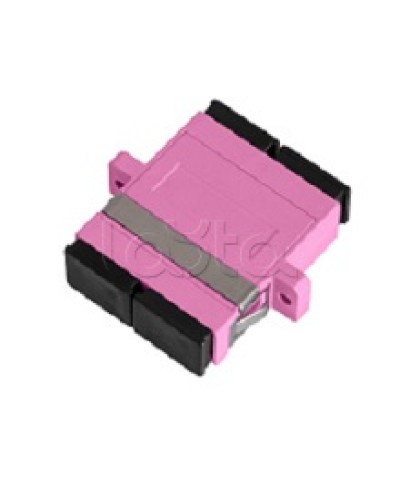 Адаптер NIKOMAX волоконно-оптический, соединительный, многомодовый, стандарта OM4, SC/UPC-SC/UPC, двойной, пластиковый, без шторки, с фланцами, маджента, уп-ка 2шт. NIKOMAX (NMF-OA2M4-FN-SCU-SCU-MG-2) в Домодедово Проходные адаптеры и розетки оптические 