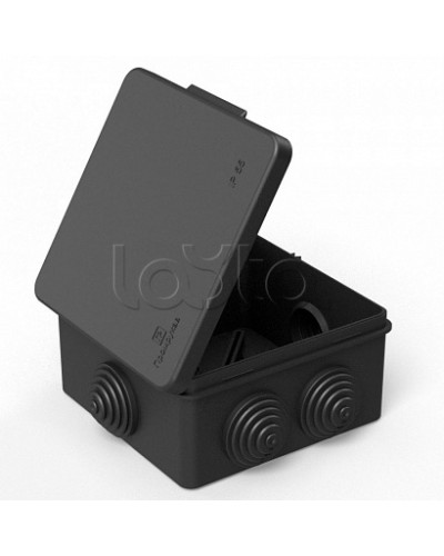 Коробка распределительная 40-0302-9005 для прямого монтажа безгалогенная (HF) черная 100х100х50 (60шт/кор) Промрукав в Домодедово Распределительные коробки Pintop.ru